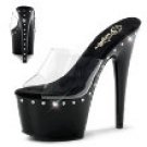Pleaser 7" Heel Platform Slide w/ Rhinestone Accents