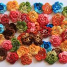 Cotton Handmade Ornament Appliques Crocheted Flower 40 pcs.