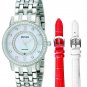 Jiusko Women's Analog Display Quartz Silver Watch + Case + 2 Straps - 109SS01