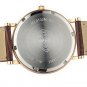 JIUSKO Mens Classic Round Quartz Brown Leather Dress Watch Blue Hands 132MS0107