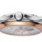 JIUSKO Men's Skeleton Brown Leather Rose Gold Dress Watch 24 Hour - 206LSRG0107