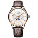 JIUSKO Men's Multi-function Quartz Dress Watch Brown Leather Strap - 278LSRG0107