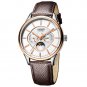 JIUSKO Men's Multi-function Quartz Dress Watch Brown Leather Strap - 278LSRG0107