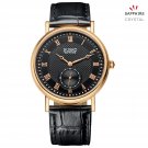 JIUSKO Men's Black Gold Quartz Dress Watch - Large Roman Numerals - 132MRG0202