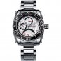 JIUSKO Men's Multifunction Quartz 24 Hr Stainless Steel 200m Diver Watch 50LSB01
