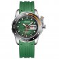 JIUSKO Men's Analog Quartz Dive Watch Set 300m Green Rubber Strap Set - 120LB16