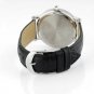 JIUSKO Men's Black Leather Quartz Dress Watch - Roman Numerals Date - 3LS0202