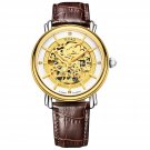 JIUSKO Men's Automatic Dress Watch Sapphire Skeleton Leather Strap - 252LG0107