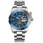JIUSKO Mens Deep Sea Analog Quartz Blue Dial Dive Watch Set 300m - 120LBL08