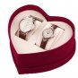 JIUSKO His Hers Couple Watches Gift Set - Black Leather Strap - S0202
