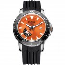 JIUSKO Men 24 Jewel Deep Dive Watch 300m Scuba Day Date Orange Dial - 75LSB1202