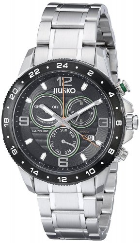 JIUSKO Men's Multifunction Silver-Tone Stainless Steel Watch - 128LSB02