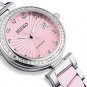 JIUSKO Womens Luxury Silver Quartz Collection Pink Ceramic Watch - 41MSP04