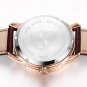 JIUSKO Mens Multifunction Brown Leather Dress Watch Sapphire Date - 315LRG0107