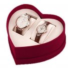 Jiusko Couple His and Hers Wrist Watch Gift Sets with Leather Band # 530LSRG0107
