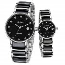 Jiusko Couple His and Hers Sapphire Stainless Steel Watch Gift Set 90MSB02-2