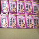 144 WHOLESALE Fing'rs Duo tone Color Nails Nail Kit Burgundy Highlights BC2521