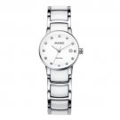 JIUSKO Women's Stainless Steel / White Ceramic Dress Watch 90SSY01