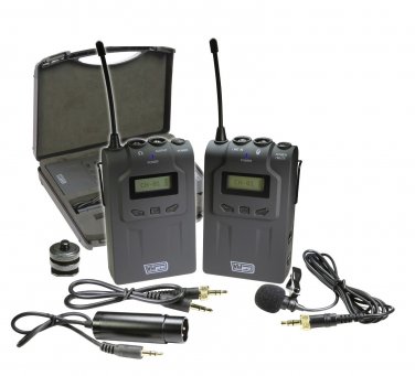 Vidpro XM-W4 Professional UHF Wireless Microphone System + Lavalier + Hard Case
