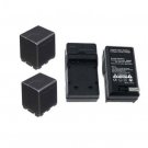 TWO 2 Batteries + Charger for Panasonic HCV10 HCV10M HCV10KE HCV11M HCV11 HCV11E