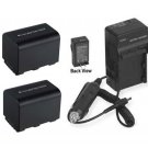 2 Batteries + Charger for Sony DCR-SR60 DCR-SR62 DCR-SR65 DCR-SR67 DCR-SR70