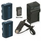 2 Batteries + Charger for Sony DCR-TRV16 TRV17 TRV18 TRV19 TRV20 TRV208 TRV218