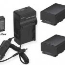 TWO 2 Batteries + Charger for Samsung HMXH200BN HMXH200SN HMXH200 HMXH200BNXAA