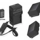 2 Batteries + Charger for Samsung  HMX-H205 HMX-H205BN/XAA HMX-S10 HMX-S10BN/XAA