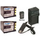 Two 2 BP-2L24 BP2L24 Battery + Charger for Canon Optura 30 40 50 60 400 500