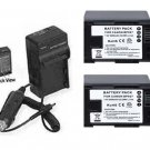 TWO 2X BP-827 Batteries + Charger for Canon HF G10 M30 M300 M31 M32 M36 M306 M40