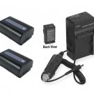 Two 2 Batteries + Charger for Sony NP-FH30 NP-FH40 NP-FH50 NP-FH60