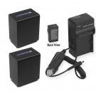 Two 2 4500mAh Battery Batteries + Charger for Sony NP-FH100 NPFH100