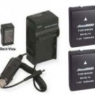 2 EN-EL14 Batteries +Charger for Nikon D3100 D3200 D5100 D5200 P7000 P7100 P7700