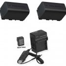 TWO 2 Batteries + Charger for JVC GZ-MS250A GZ-MS250BE GZ-MS250BU GZ-MS250BUC