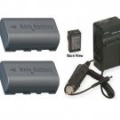 TWO 2 Batteries +Charger for JVC GR-D726E GR-D726U GR-D726US GR-D726EK GR-D726EX