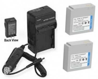 TWO 2 IA-BP-85ST IA-BP85ST IA-BP85NF Batteries + Charger for Samsung HMX-H100