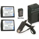 TWO DMWBLB13PP Batteries + Charger for Panasonic DMC-GH1N DMC-GH1R DMC-GH1KEB-K