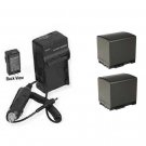 TWO 2 BP-828 Batteries + Charger for Canon HF G30 XA20 XA25