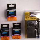 THREE 3X D-LI90 Batteries + Charger for Pentax K-7 K-5 K5 645D K-5 II K-5IIs K-3