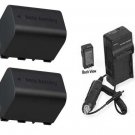 2 Batteries + Charger for JVC GZ-MS215 GZ-MS215A GZ-MS215P GZ-MS215PAA GZ-MS230