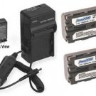 2 NP-FM55H Batteries + Charger for Sony Alpha DSLR-A100 DSLR-A100H DSLR-A100W/B