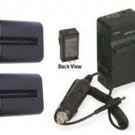 TWO Batteries + Charger for Sony SLTA77 SLTA77V SLTA77VQ SLTA77Q SLTA65VL