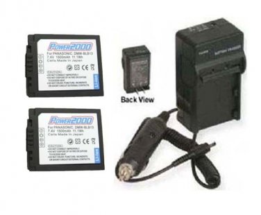 TWO 2 Batteries + Charger for Panasonic DMC-GF1 DMC-GF1C DMC-GF1C-K DMC-GF1K