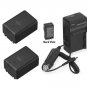 Two 2 Batteries + Charger for Panasonic SDRH85S SDRH95 SDRT50 SDR-T76P SDRT76P