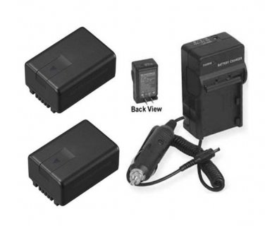 TWO Batteries + Charger for Panasonic SDR-T55K SDR-T55P SDRT55 SDR-T55PC SDRT71