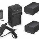 TWO 2 Batteries + Charger for Samsung SMX-F401SN SMX-F401SP HMXS15BNXAA HMXS15BN
