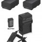 2 Batteries + Charger for Samsung HMX-F54BN/XAA HMX-F54BNXAA HMXF54RN HMX-F54SN