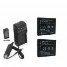 2 Batteries + Charger for Panasonic DMCFP8A DMC-FP8G DMC-FP8K DMC-FP8N DMCFP8N