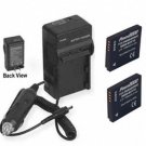 TWO Batteries + Charger for Panasonic DMC-FP8V DMC-FS4 DMC-FS4EB DMCFS4 DMCFS4EB