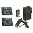Two Batteries BP-DC10-E BP-DC10-U + Charger for Leica D-LUX 5 E D-LUX5E DLUX5E